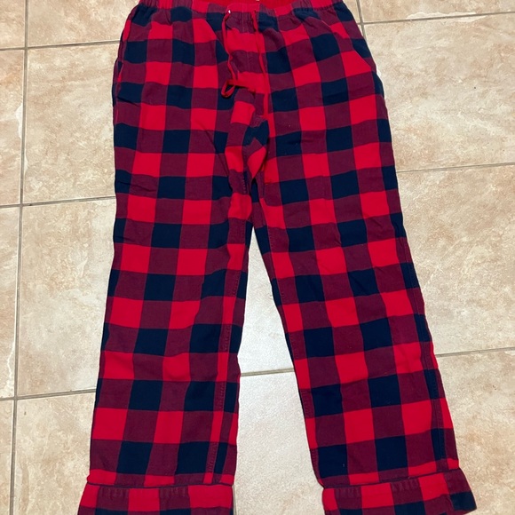 Lands' End Red and Black Check Pajama Bottoms women’s sz L - Picture 1 of 2